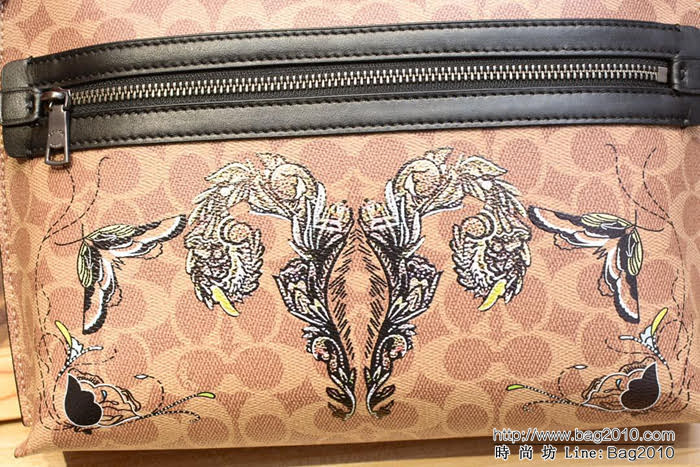 COACH蔻馳 新款刺繡 男士大號薄款手拿包 手拎包 F31369  Chz1484